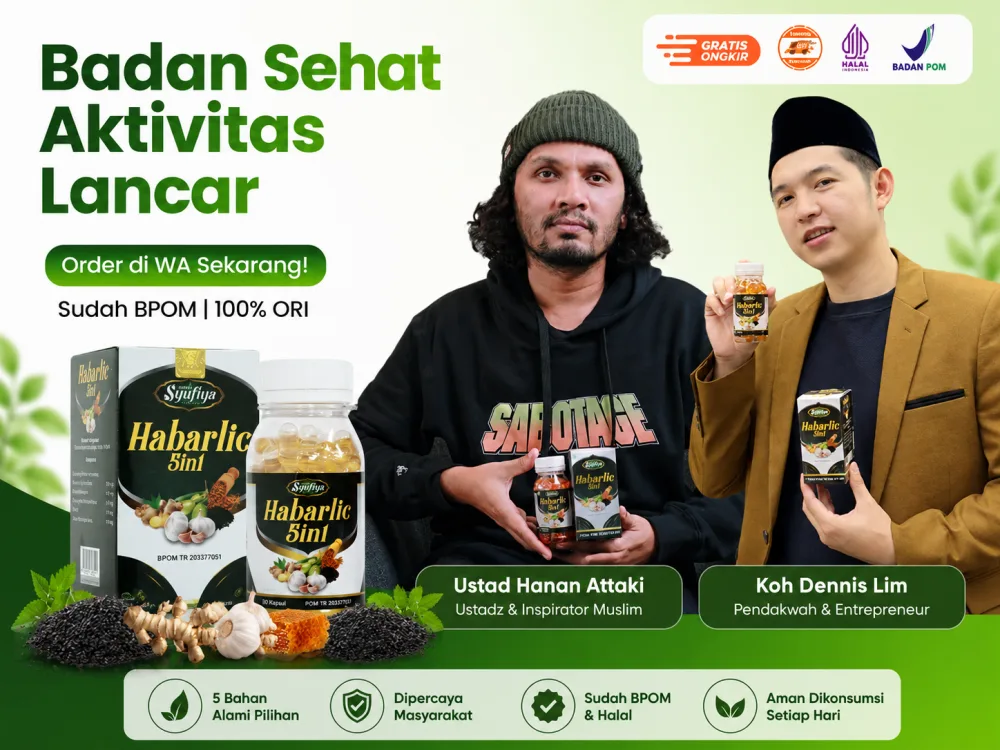 Habarlic 5in1 dipercaya Ustad Hanan Attaki & Koh Dennis Lim — Badan Sehat, Aktivitas Lancar. Sudah BPOM, 100% Original